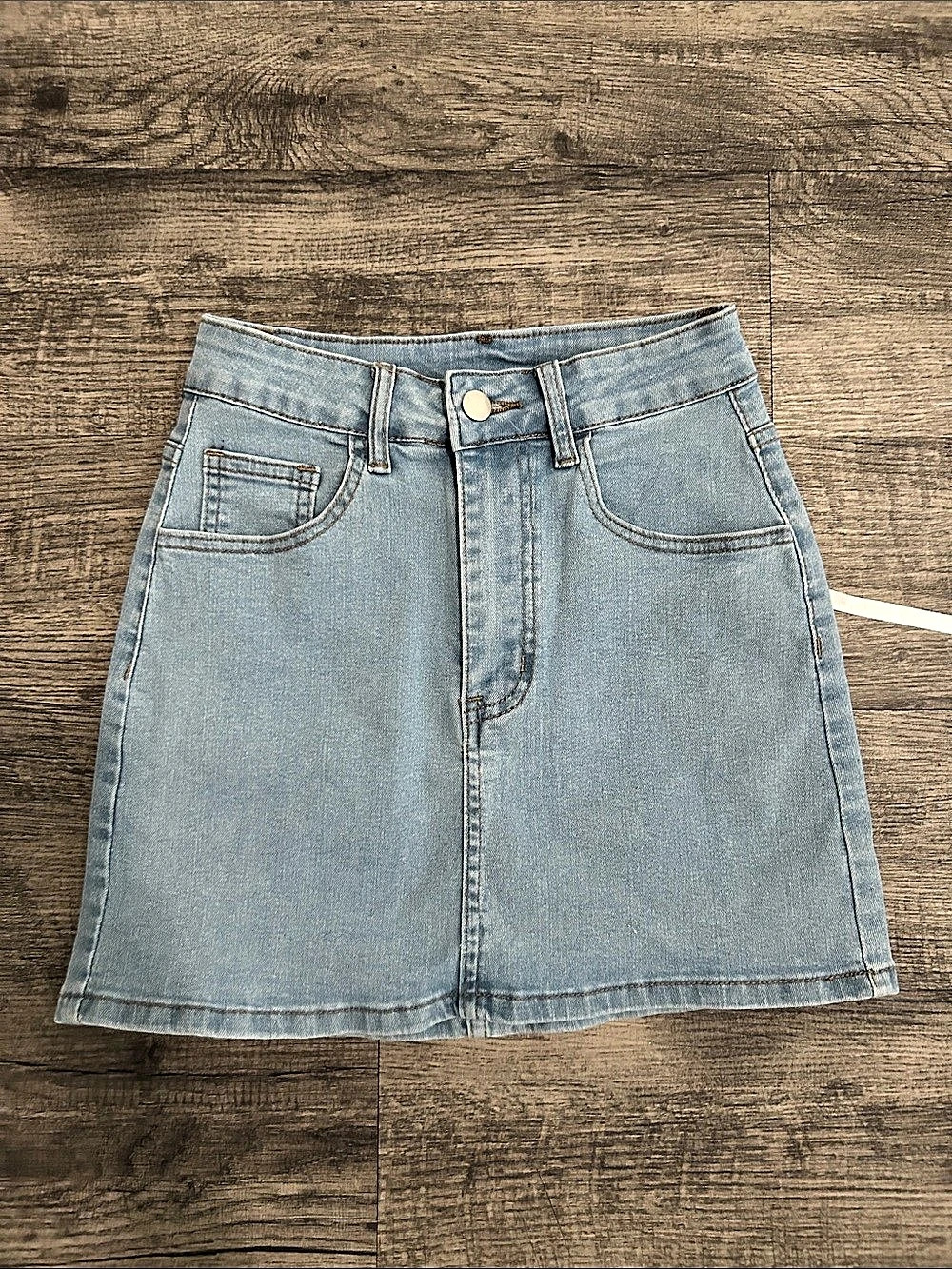 Edikted Eyelet Bows Denim Mini Skirt Blue XS
